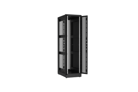 Напольный шкаф NIKOMAX серии TFR-R2 19", 47U, двустворчатые перфорированные двери, металлические стенки, Ш600хВ2232хГ1000мм, в разобранном виде, черный