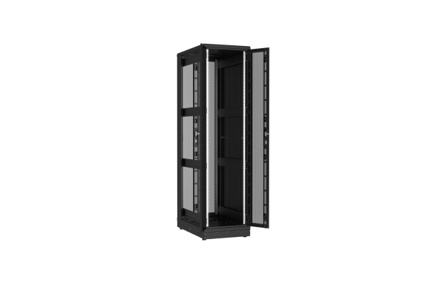 Напольный шкаф NIKOMAX серии TFR-R2 19", 47U, двустворчатые перфорированные двери, металлические стенки, Ш600хВ2232хГ1000мм, в разобранном виде, черный