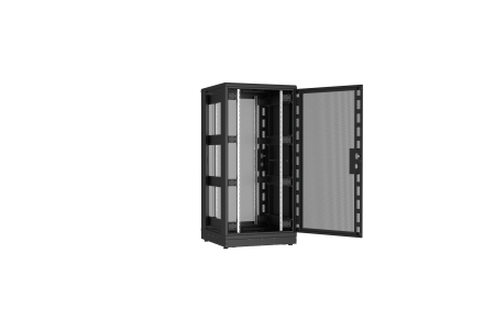 Напольный шкаф NIKOMAX серии TFR-R2 19", 33U, перфорированные двери, металлические стенки, Ш800хВ1702хГ800мм, в разобранном виде, черный 