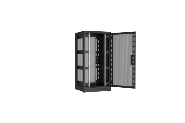 Напольный шкаф NIKOMAX серии TFR-R2 19", 33U, перфорированные двери, металлические стенки, Ш800хВ1702хГ800мм, в разобранном виде, черный 