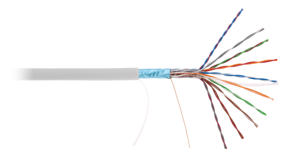 Кабель NETLAN F/UTP 10 пар, Кат.5 (Класс D), 100МГц, одножильный, BC (чистая медь), поливинилхлорид, серый, 305м - гарантия 1 год
