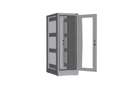 Напольный шкаф NIKOMAX серии TFR-R2 19", 33U, дверь со стеклом и металлическая, металлические стенки, Ш600хВ1702хГ1000мм, в разобранном виде, серый