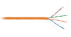Кабель NETLAN U/UTP 4 пары, Кат.5e (Класс D), 100МГц, одножильный, BC (чистая медь), полимерный материал, LSZH, оранжевый, 305м - гарантия 1 год