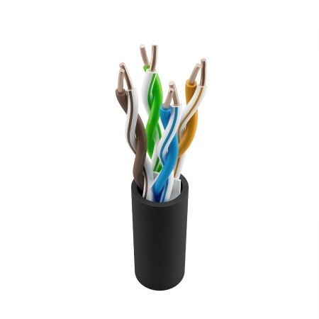Кабель витая пара NTSS PREMIUM U/UTP 6кат 4 пары одножильный 23AWG внешний PE 305м черный