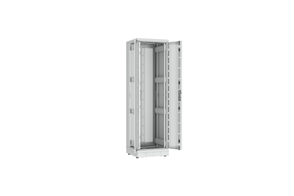 Напольный шкаф NIKOMAX серии TFR-R2 19", 42U, двустворчатые перфорированные двери, металлические стенки, Ш600хВ2010хГ600мм, в разобранном виде, серый