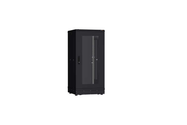 Напольный шкаф NIKOMAX серии TFR-R2 19", 24U, дверь со стеклом и металлическая, металлические стенки, Ш600хВ1280хГ600мм, в разобранном виде, черный