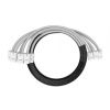 Кабельная сборка NTSS PREMIUM 6pc, UTP CAT6A, оконцована разъемами KEYSTONE RJ45 UTP CAT6A, заделка в чулке, вывод 0.6м, длина 5м, LSZH, серый