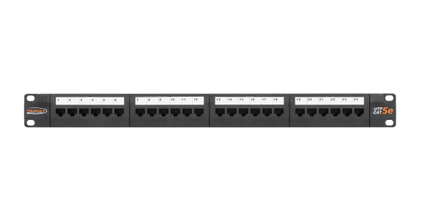 Коммутационная панель NIKOMAX 19", 1U, 24 порта, Кат.5e (Класс D), 100МГц, RJ45/8P8C, 110/KRONE, T568A/B, неэкранированная, с органайзером, черная - гарантия: 5 лет расширенная / 25 лет системная