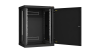 Настенный разборный шкаф NIKOMAX 19", 15U, металлическая дверь, Ш600хВ770хГ450мм, 2 пары монтажных направляющих, черный