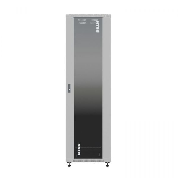 Шкаф напольный универсальный серверный NTSS R 42U 800х800мм, 4 профиля 19, двери стекло и сплошная металл, боковые стенки съемные, регулируемые опоры,