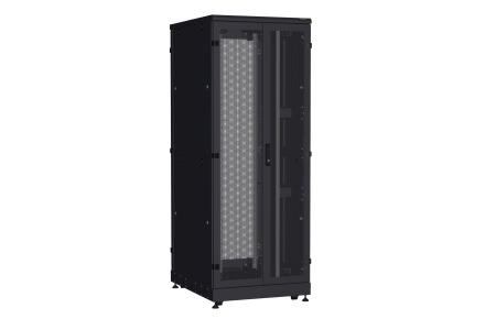 Напольный шкаф NIKOMAX серии TFA-R 19", 42U, двустворчатые перфорированные двери, металлические двухуровневые стенки, Ш800хВ2114хГ1000мм, в разобранном виде, черный