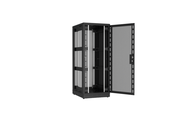Напольный шкаф NIKOMAX серии TFR-R2 19", 42U, двери перфорированные, одностворчатая и двустворчатая, металлические стенки, Ш800хВ2010хГ1000мм, в разобранном виде, черный