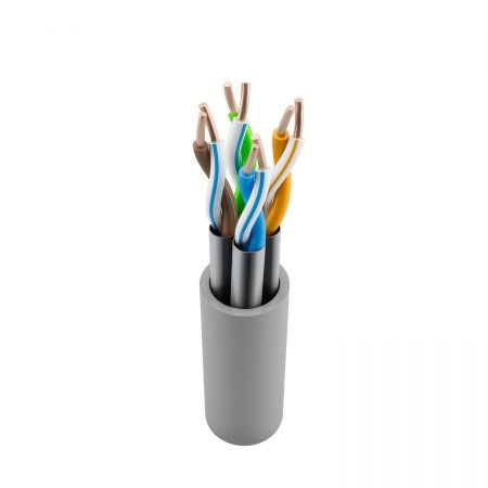 Кабель витая пара NTSS PREMIUM S/FTP 6A 4 пары одножильный 23AWG LSZH внутренний нг(А)-HF 305м серый