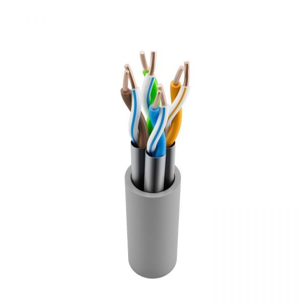 Кабель витая пара NTSS PREMIUM S/FTP 6A 4 пары одножильный 23AWG LSZH внутренний нг(А)-HF 305м серый