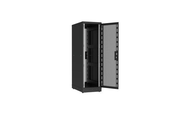 Напольный шкаф NIKOMAX серии TFR-R2 19", 42U, перфорированные двери, металлические стенки, Ш600хВ2010хГ1000мм, в разобранном виде, черный