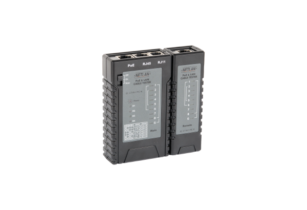 Кабельный тестер NETLAN, UTP/STP, RJ45, RJ12, RJ11, с функцией определения PoE