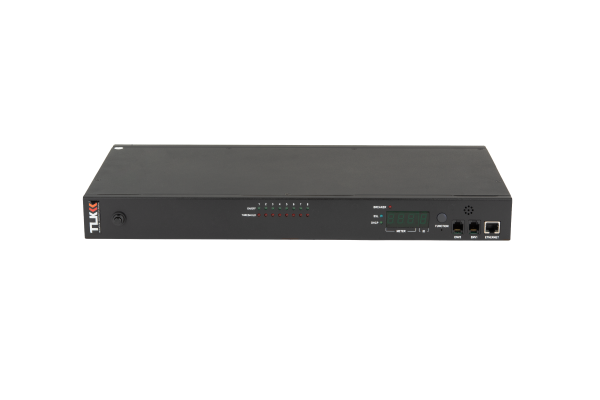 Блок  контролируемых электрических розеток NIKOMAX, 19", PM - POM, (включение и отключение каждой розетки, измерение потребления каждой розетки и отправка показаний через LAN), 8 розеток C13, макс. нагрузка 16 А, Счетчик электроэнергии кВт*ч, Удаленное уп