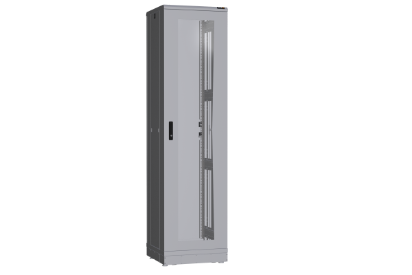 Напольный шкаф NIKOMAX серии TFR-R2 19", 47U, дверь со стеклом и металлическая, металлические стенки, Ш600хВ2232хГ600мм, в разобранном виде, черный