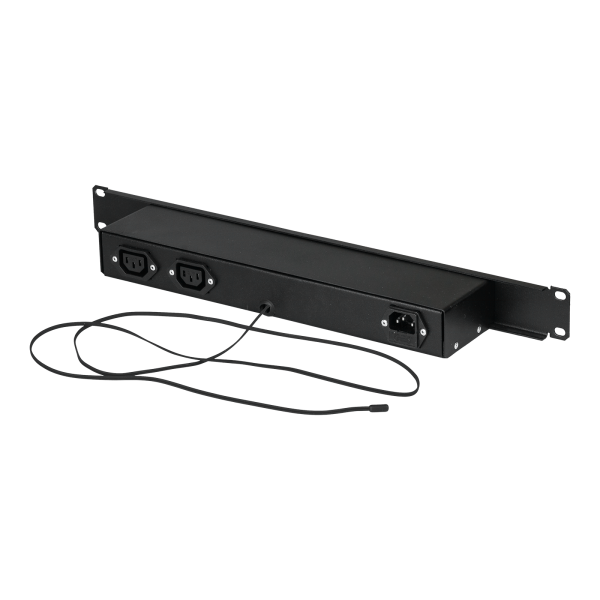 Панель NIKOMAX с терморегулятором и датчиком, 19", 1U, Г90мм, без шнура питания, черная