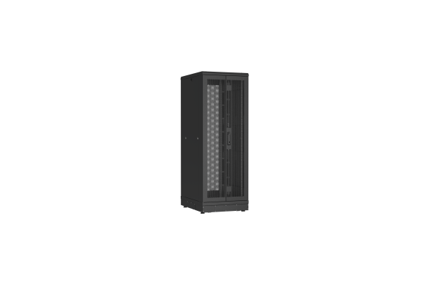 Напольный шкаф NIKOMAX серии TFR-R2 19", 33U, двустворчатые перфорированные двери, металлические стенки, Ш600хВ1702хГ800мм, в разобранном виде, черный