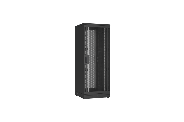 Напольный шкаф NIKOMAX серии TFR-R2 19", 42U, перфорированные двери, металлические стенки, Ш800хВ2010хГ800мм, в разобранном виде, черный