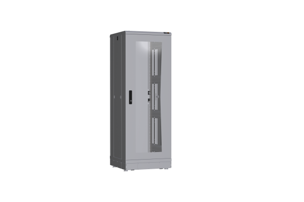 Напольный шкаф NIKOMAX серии TFR-R2 19", 33U, дверь со стеклом и металлическая, металлические стенки, Ш600хВ1702хГ600мм, в разобранном виде, серый