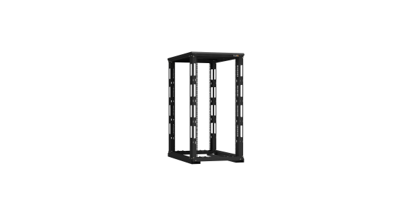 Монтажная стойка NIKOMAX двухрамная с разборной рамой 19", 24U, Ш600xВ1195xГ1000мм, с крышей, в разобранном виде, черный