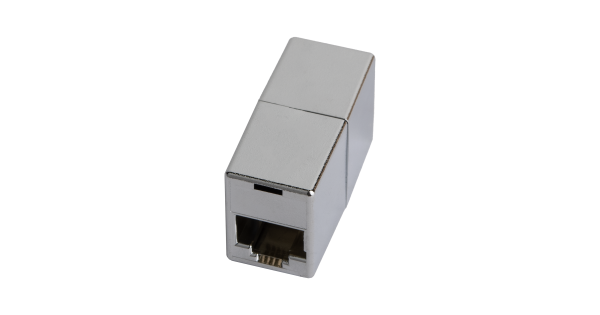 Кабельный соединитель NETLAN RJ45-RJ45 (8P8C), Кат.5e (Класс D), 100МГц, экранированный, металлик, уп-ка 10шт.
