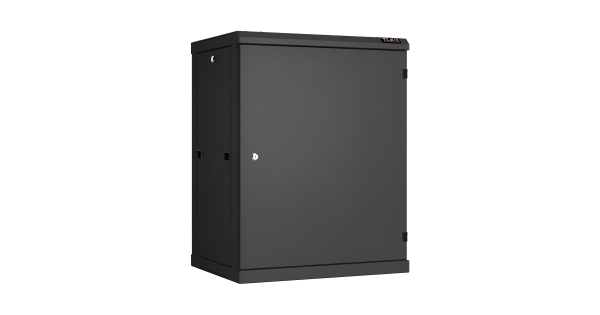 Настенный разборный шкаф NIKOMAX 19", 15U, металлическая дверь, Ш600хВ770хГ450мм, 2 пары монтажных направляющих, черный