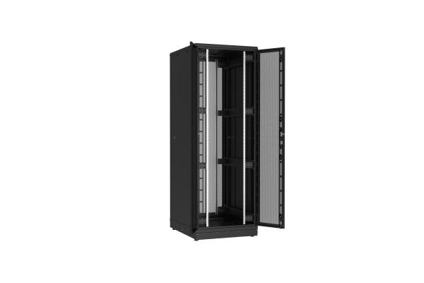 Напольный шкаф NIKOMAX серии TFR-R2 19", 47U, двустворчатые перфорированные двери, металлические стенки, Ш800хВ2232хГ1000мм, в разобранном виде, черный