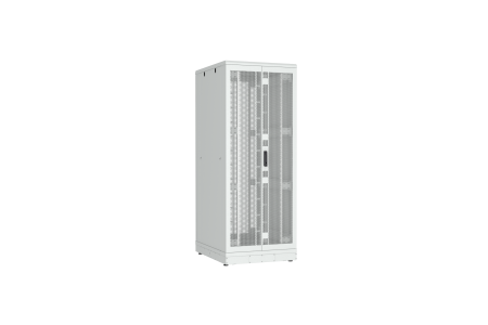 Напольный шкаф NIKOMAX серии TFR-R2 19", 42U, двустворчатые перфорированные двери, металлические стенки, Ш800хВ2010хГ1000мм, в разобранном виде, серый