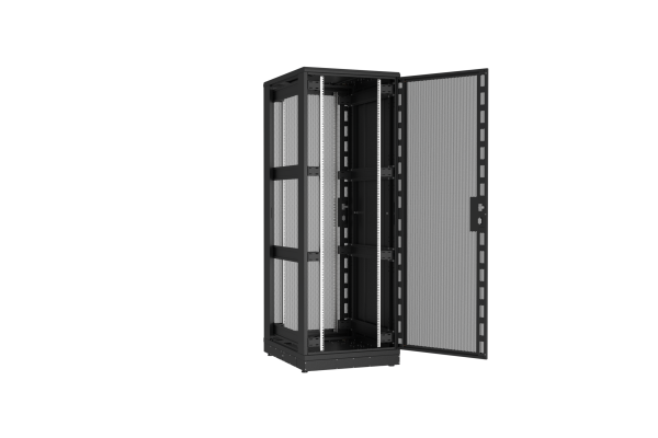 Напольный шкаф NIKOMAX серии TFR-R2 19", 47U, перфорированные двери, металлические стенки, Ш800хВ2232хГ1000мм, в разобранном виде, черный