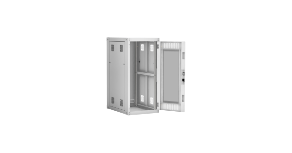 Напольный шкаф NETLAN 19", 24U, стеклянная дверь, цельнометаллические стенки, Ш600хВ1196хГ800мм, в разобранном виде, серый