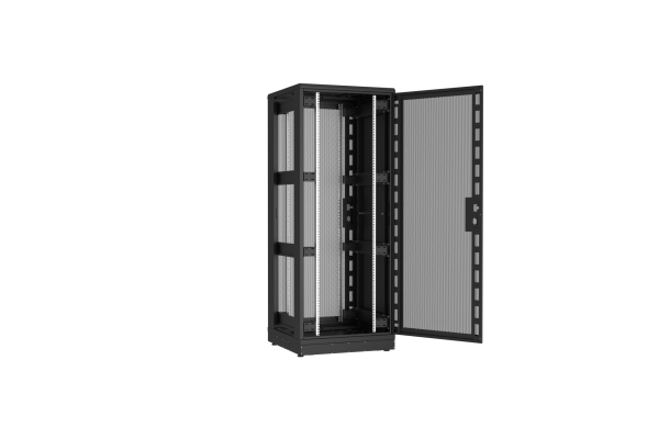 Напольный шкаф NIKOMAX серии TFR-R2 19", 42U, перфорированные двери, металлические стенки, Ш800хВ2010хГ800мм, в разобранном виде, черный
