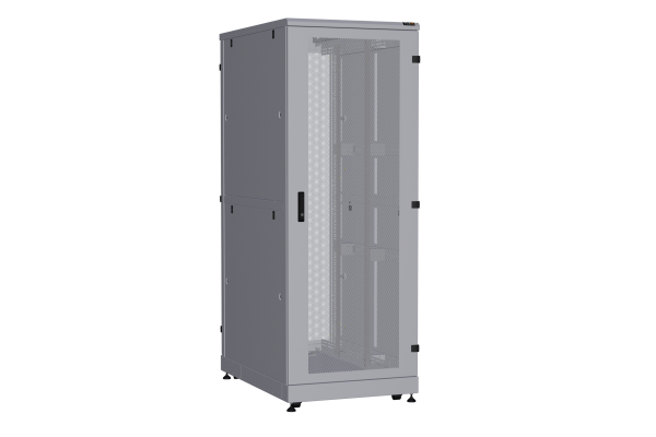 Напольный шкаф NIKOMAX серии TFA-R 19", 42U, двери перфорированные, одностворчатая и двустворчатая, металлические двухуровневые стенки, Ш800хВ2114хГ1200мм, в разобранном виде, серый