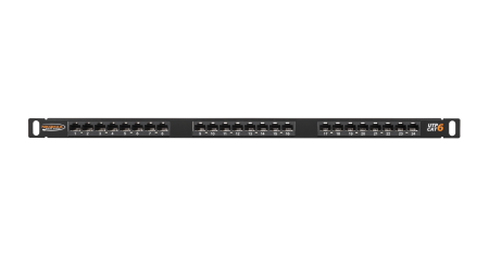 Коммутационная панель NIKOMAX 19", 0,5U, 24 порта, Кат.6 (Класс E), 250МГц, RJ45/8P8C, 110/KRONE, T568A/B, неэкранированная, с органайзером, черная - гарантия: 5 лет расширенная / 25 лет системная