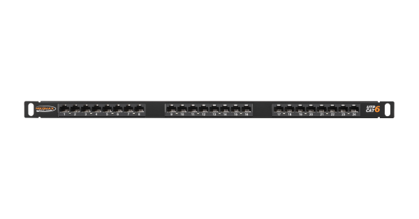 Коммутационная панель NIKOMAX 19", 0,5U, 24 порта, Кат.6 (Класс E), 250МГц, RJ45/8P8C, 110/KRONE, T568A/B, неэкранированная, с органайзером, черная - гарантия: 5 лет расширенная / 25 лет системная