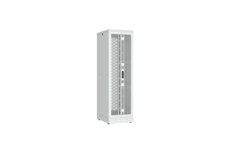 Напольный шкаф NIKOMAX серии TFR-R2 19", 42U, двустворчатые перфорированные двери, металлические стенки, Ш600хВ2010хГ800мм, в разобранном виде, серый
