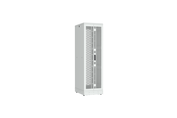 Напольный шкаф NIKOMAX серии TFR-R2 19", 42U, двустворчатые перфорированные двери, металлические стенки, Ш600хВ2010хГ800мм, в разобранном виде, серый