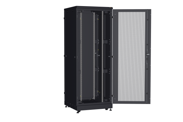 Напольный шкаф NIKOMAX серии TFA-R 19", 42U, перфорированная дверь и металлическая, металлические стенки, Ш800хВ2114хГ800мм, в разобранном виде, черный
