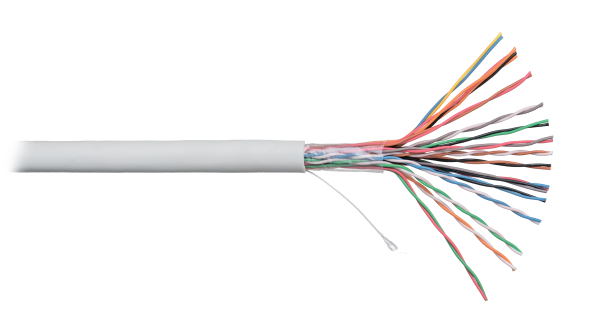 Кабель NETLAN U/UTP 16 пар, Кат.5 (Класс D), 100МГц, одножильный, BC (чистая медь), поливинилхлорид, серый, 305м - гарантия: 1 год
