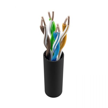 Кабель витая пара NTSS U/UTP 5e 4 пары одножильный 24AWG медь 305м внешний, внутренний нг(А)-HF (LSZH) UV черный