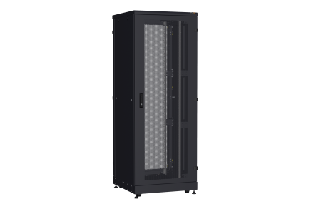 Напольный шкаф NIKOMAX серии TFA-R 19", 42U, двери перфорированные, одностворчатая и двустворчатая, металлические стенки, Ш800хВ2114хГ800мм, в разобранном виде, черный