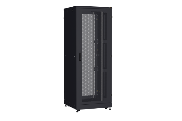 Напольный шкаф NIKOMAX серии TFA-R 19", 42U, двери перфорированные, одностворчатая и двустворчатая, металлические стенки, Ш800хВ2114хГ800мм, в разобранном виде, черный