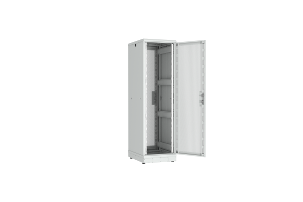 Напольный шкаф NIKOMAX серии TFR-R2 19", 42U, перфорированные двери, металлические стенки, Ш600хВ2010хГ800мм, в разобранном виде, серый