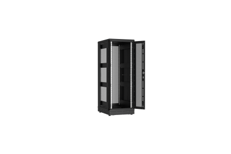 Напольный шкаф NIKOMAX серии TFR-R2 19", 33U, двустворчатые перфорированные двери, металлические стенки, Ш600хВ1702хГ800мм, в разобранном виде, черный