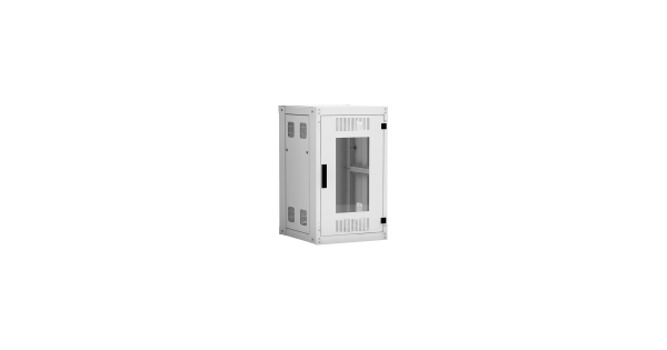 Напольный шкаф NETLAN 19", 18U, стеклянная дверь, цельнометаллические стенки, Ш600хВ930хГ600мм, в разобранном виде, серый