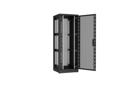 Напольный шкаф NIKOMAX серии TFR-R2 19", 47U, двери перфорированные, одностворчатая и двустворчатая, металлические стенки, Ш800хВ2232хГ800мм, в разобранном виде, черный