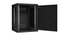 Настенный разборный шкаф NIKOMAX 19", 15U, металлическая дверь, Ш600хВ770хГ600мм, 2 пары монтажных направляющих, черный