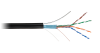 Кабель NETLAN F/UTP 4 пары, Кат.5e (Класс D), 100МГц, одножильный, BC (чистая медь), с одножильным тросом, полиэтилен, внешний, до -40C, черный, 305м - гарантия: 1 год